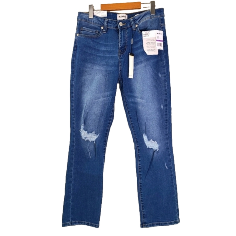 William Rast Lagoon High Rise Slim Straight Jeans NWT Distressed Denim Size 27